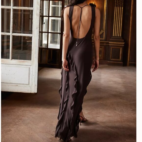 AFRM Airess Ruffled Dress in color java (RARE) - Picture 1 of 7